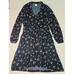 Cabi Decked Out Navy Floral Velvet Dress M Whimsigoth Fairy Grunge Cottage Noir